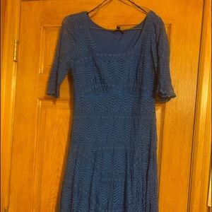 Blue knee-length dress